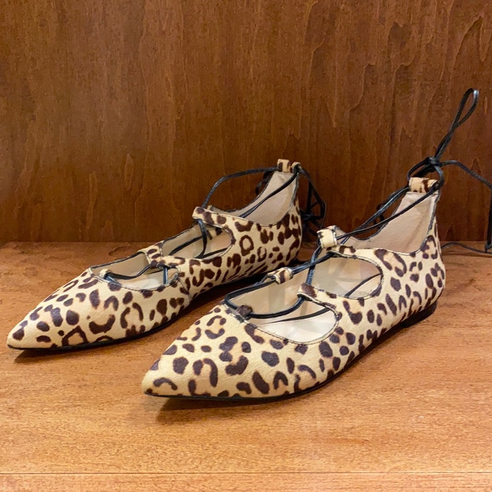 Leopard lace up flat - Picture 1 of 7